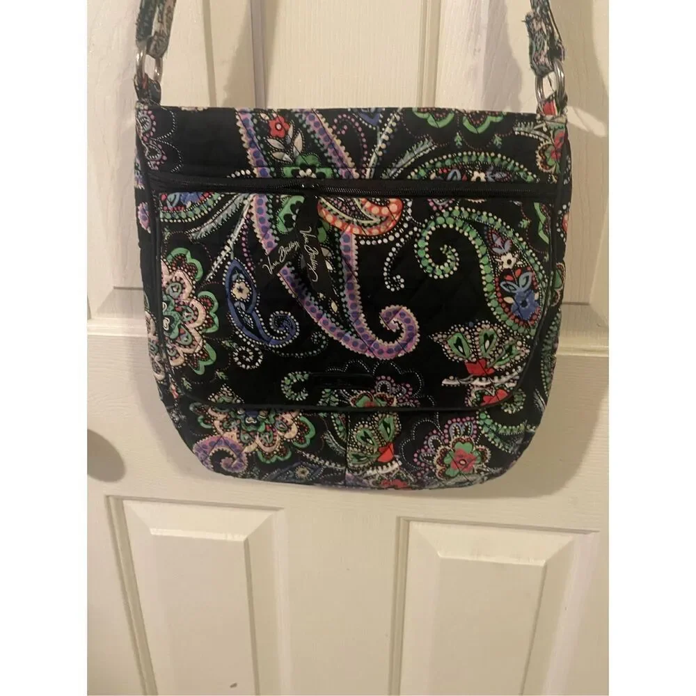 Vera Bradley Womens Multi Color Floral Paisley Print Shoulder Crossbody Bag